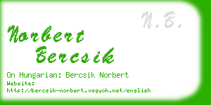 norbert bercsik business card